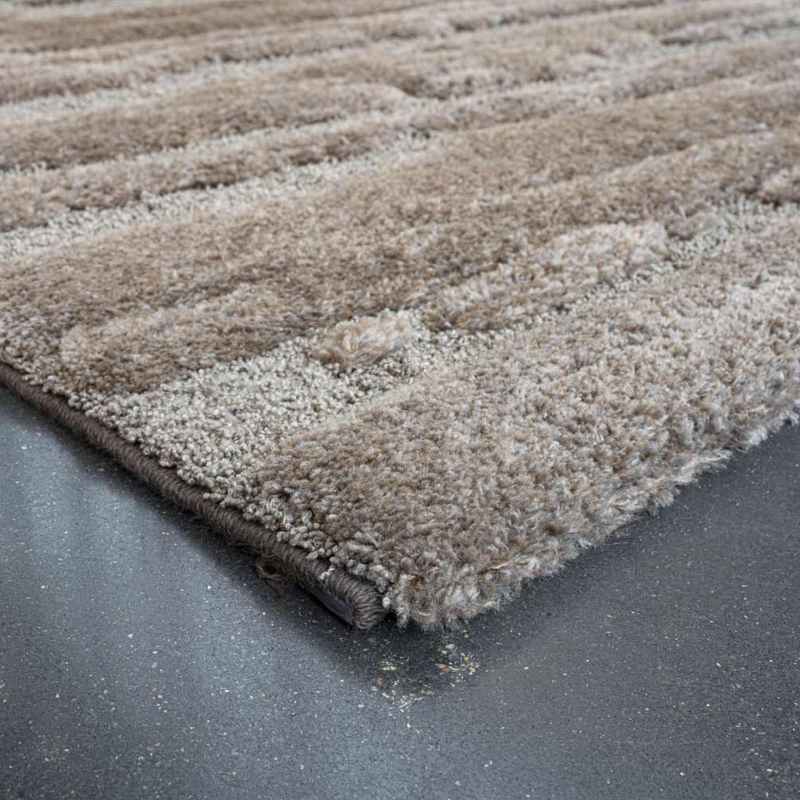 Cleo 13025 7222 Carved Shaggy Textured Rugs in Brown