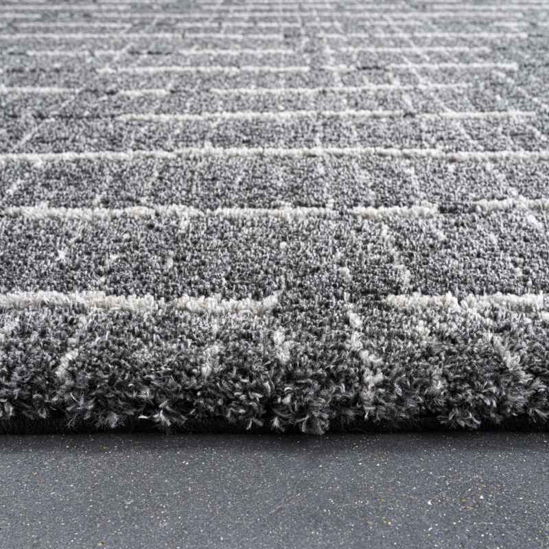 Dune 14002 3121 Carved Textured Rug in Charcoal Grey