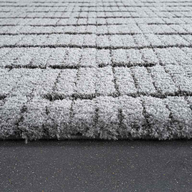 Dune 14002 5131 Carved Textured Rug in Grey Charcoal