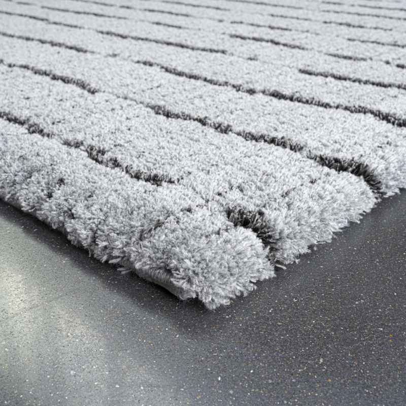 Dune 14002 5131 Carved Textured Rug in Grey Charcoal