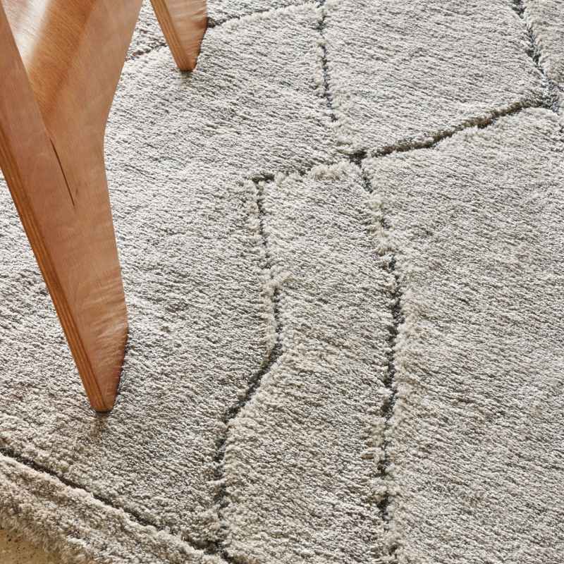 Dune 14005 2181 Carved Textured Shaggy Rug in Grey