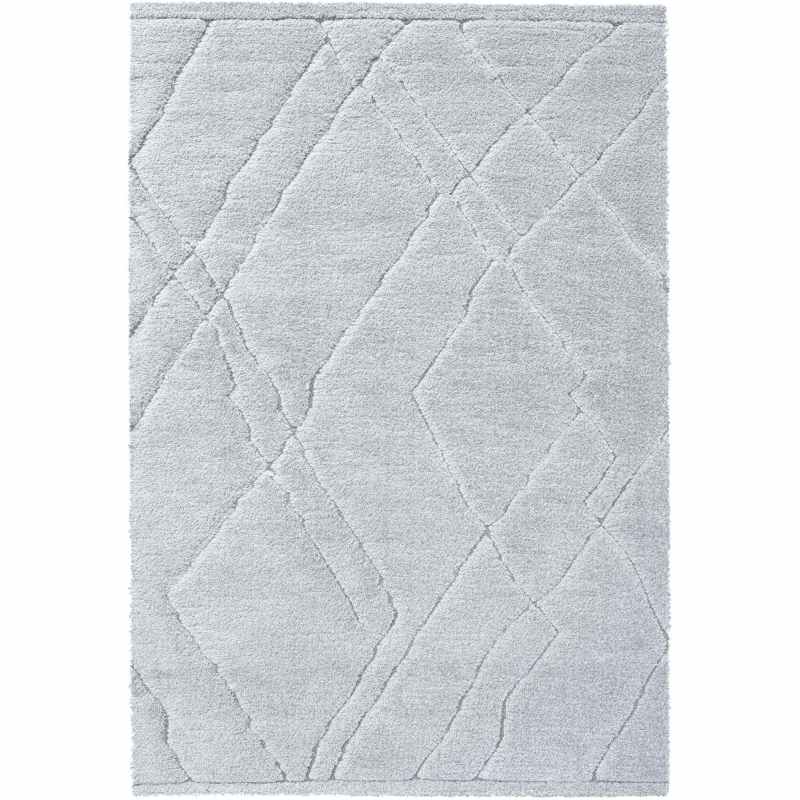 Dune 14005 5181 Carved Textured Shaggy Rug in Grey
