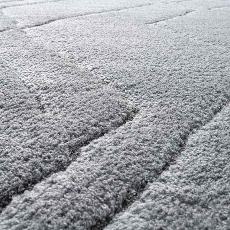 Dune 14005 5181 Carved Textured Shaggy Rug in Grey