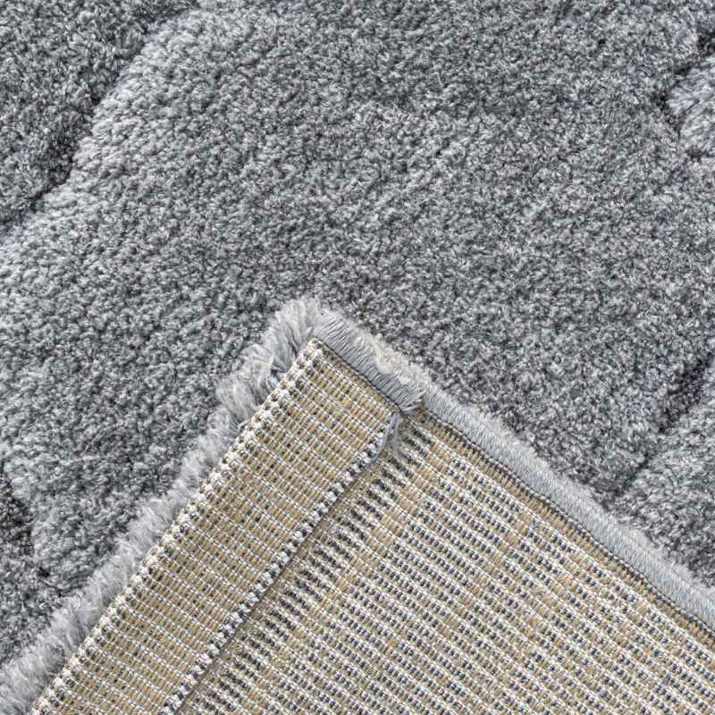 Dune 14005 5181 Carved Textured Shaggy Rug in Grey
