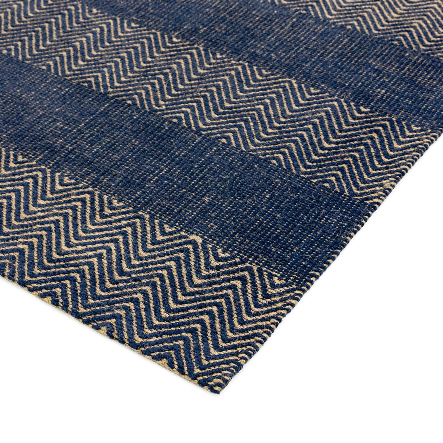 Ives Modern Chevron Striped Rugs in Blue
