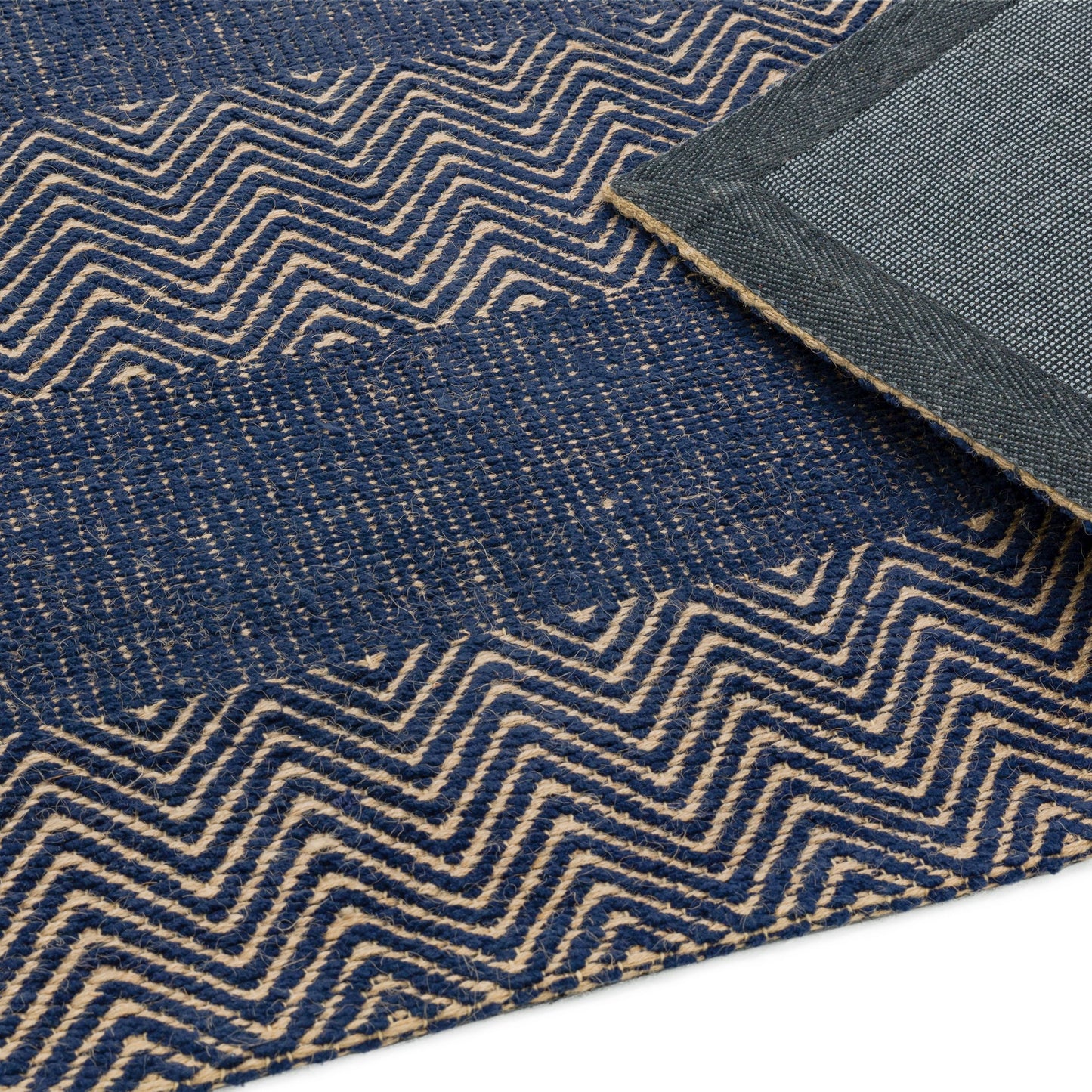 Ives Modern Chevron Striped Rugs in Blue