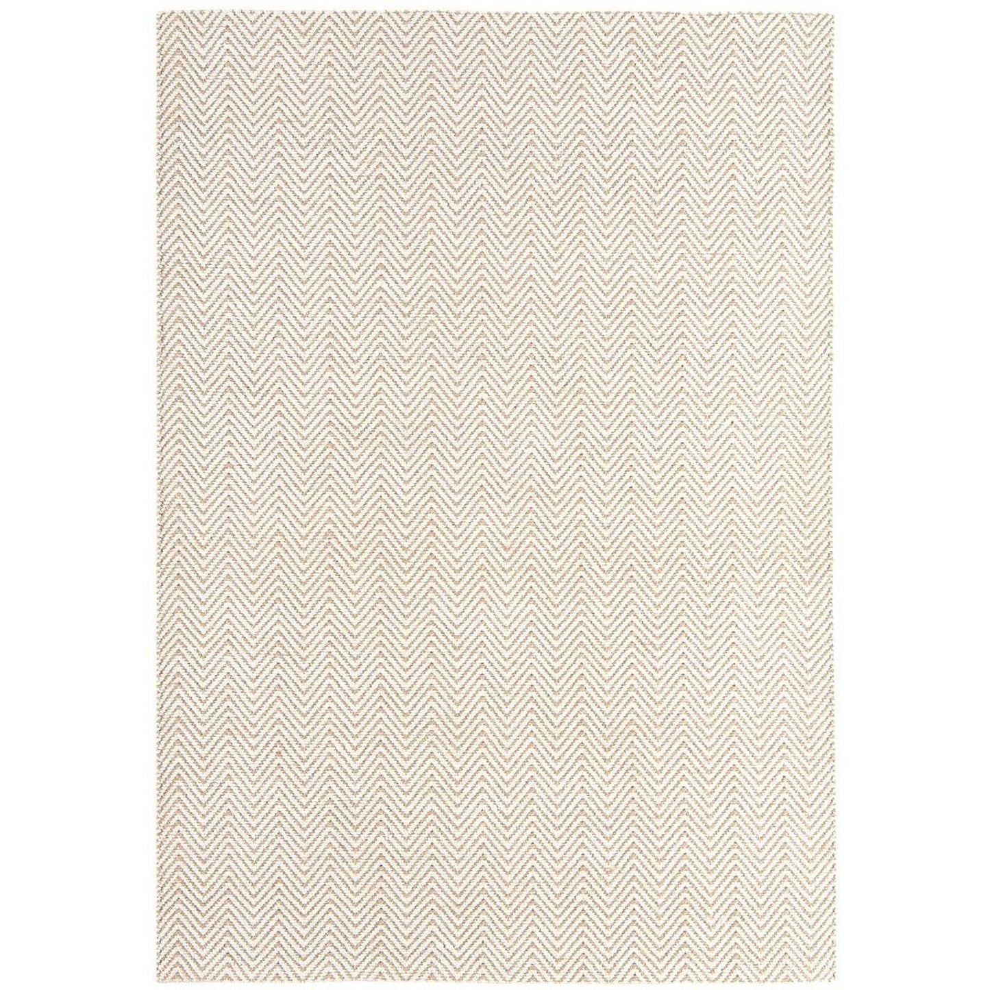 Ives Modern Chevron Zigzag Pattern Rugs in Natural Cream