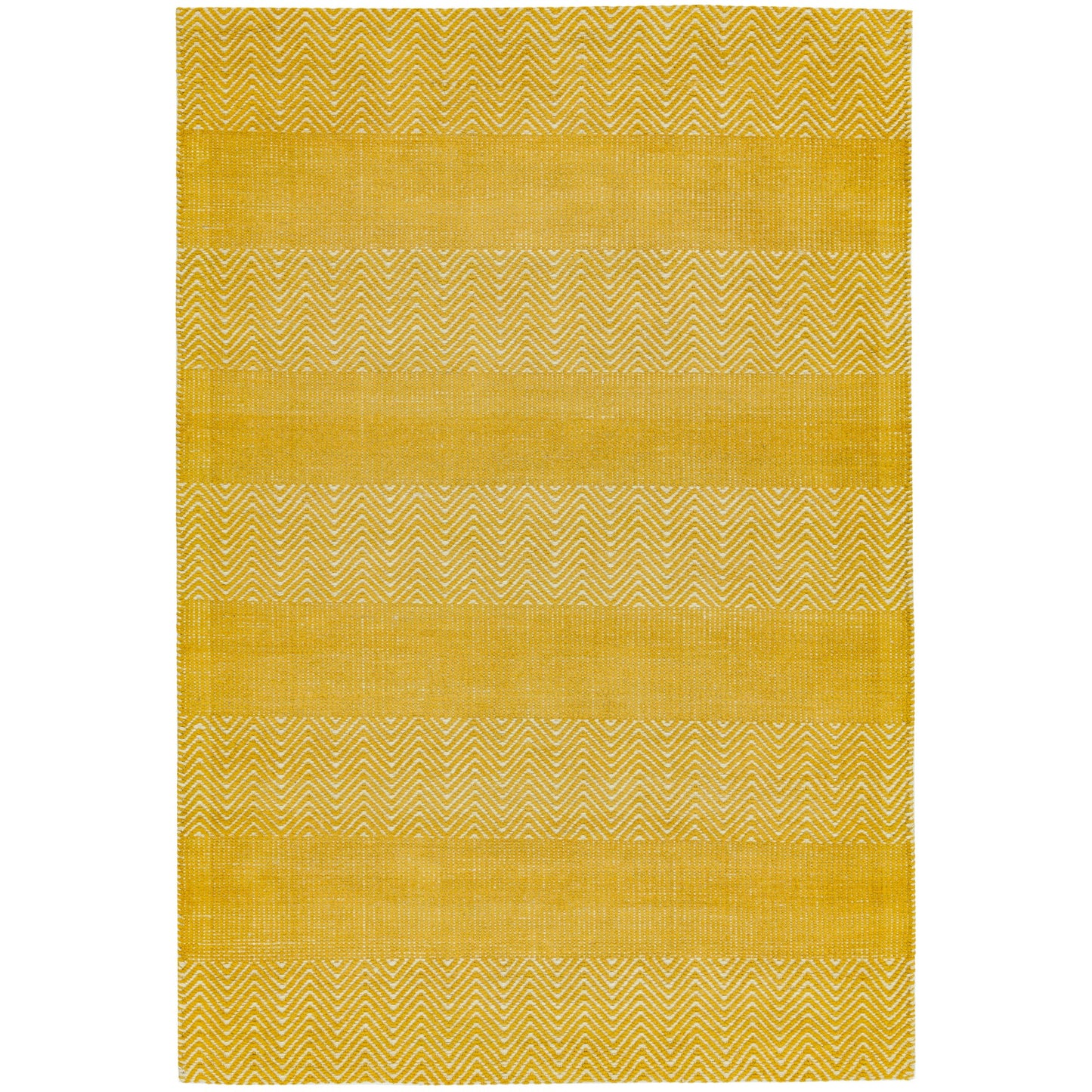 Ives Modern Chevron Striped Rugs in Yellow