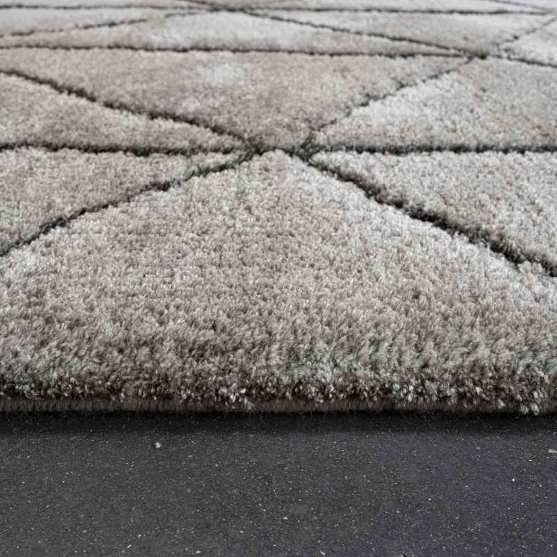 Dune 14054 2131 Carved Textured Shaggy Rug in Grey
