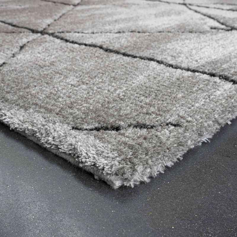 Dune 14054 2131 Carved Textured Shaggy Rug in Grey