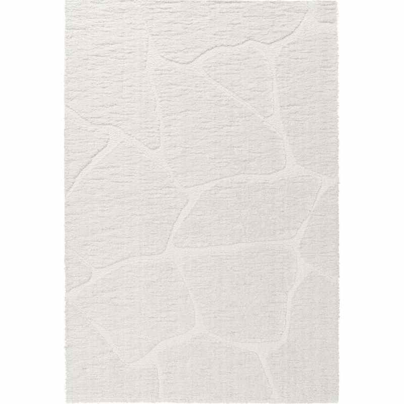 Dune 14067 6191 Carved Textured Shaggy Rug in Cream White
