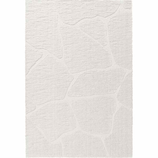 Dune 14067 6191 Carved Textured Shaggy Rug in Cream White