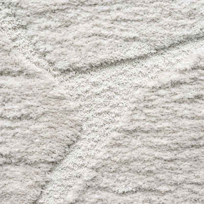 Dune 14067 6191 Carved Textured Shaggy Rug in Cream White