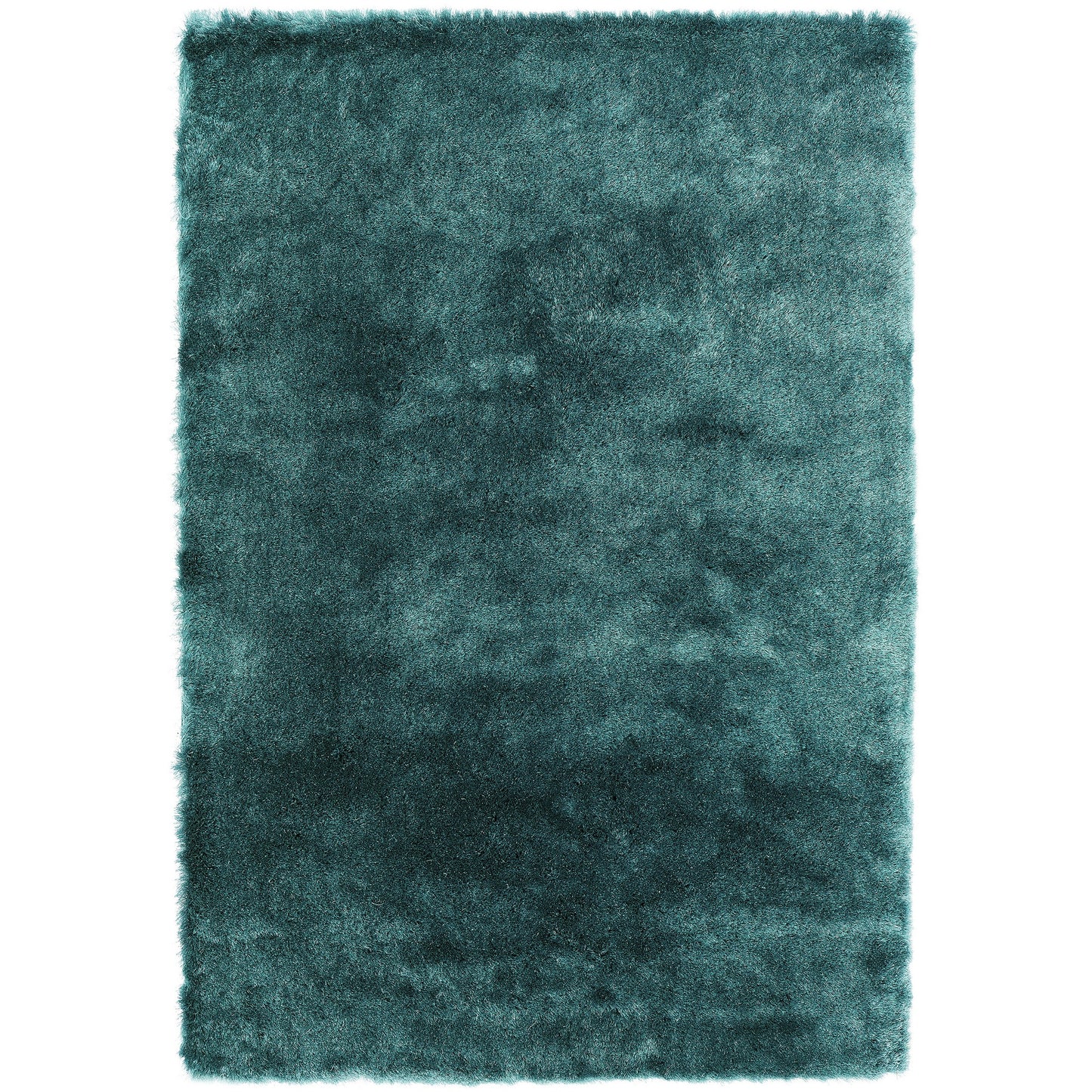 Whisper Shiney Plain Shaggy Rugs in Dark Teal Blue