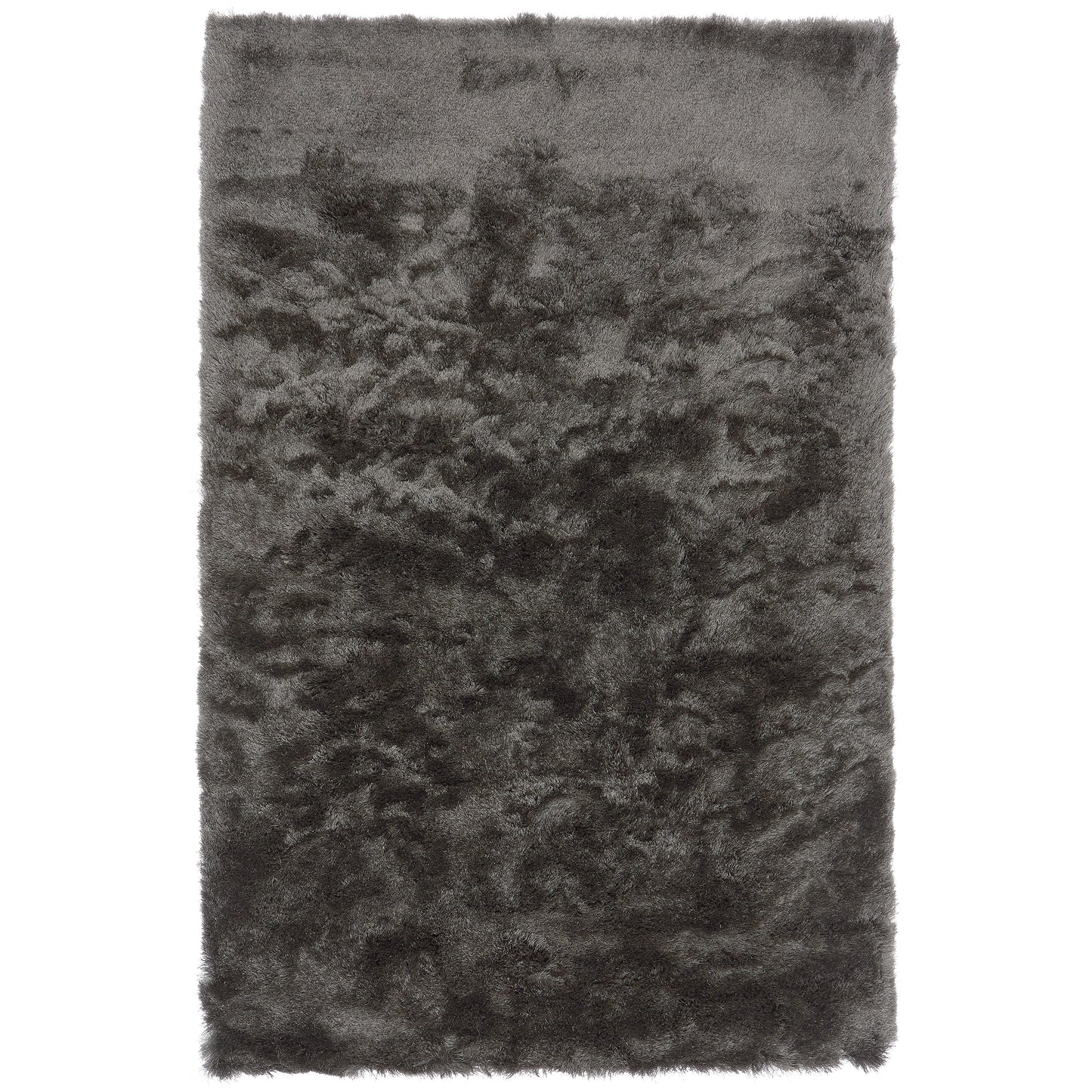 Whisper Shiney Plain Shaggy Rugs in Graphite Grey