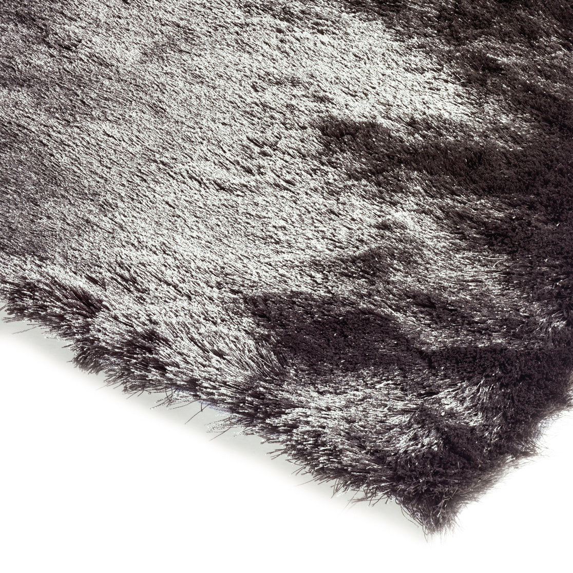 Whisper Shiney Plain Shaggy Rugs in Graphite Grey
