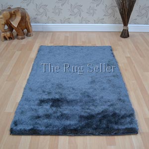Whisper Shiney Plain Shaggy Rugs in Graphite Grey