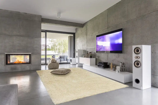 Asiatic ritchie cream Ivory, Cream Living Room Shaggy Rug.