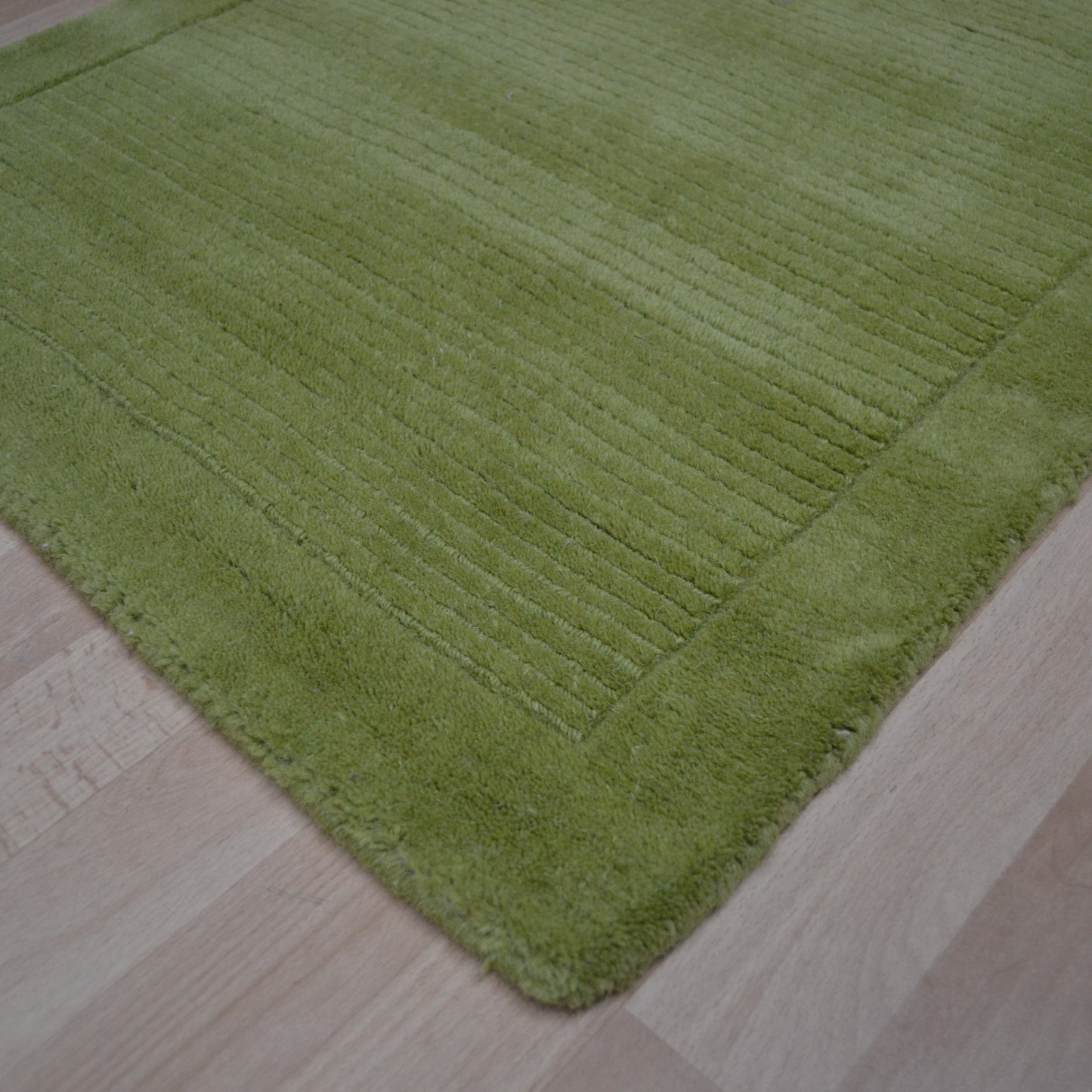 York Plain Wool Hall Runner Rugs in Green