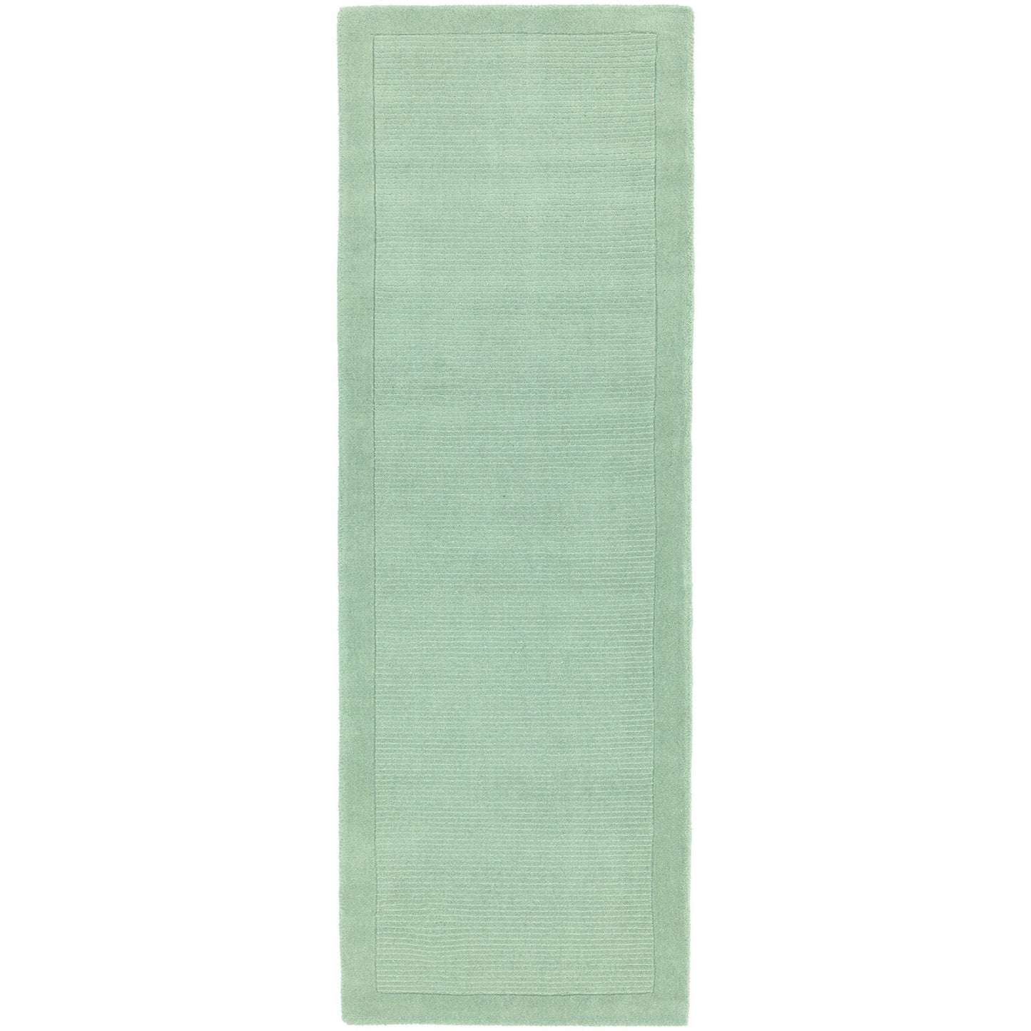 York Plain Wool Hall Runner Rugs in Mint Green