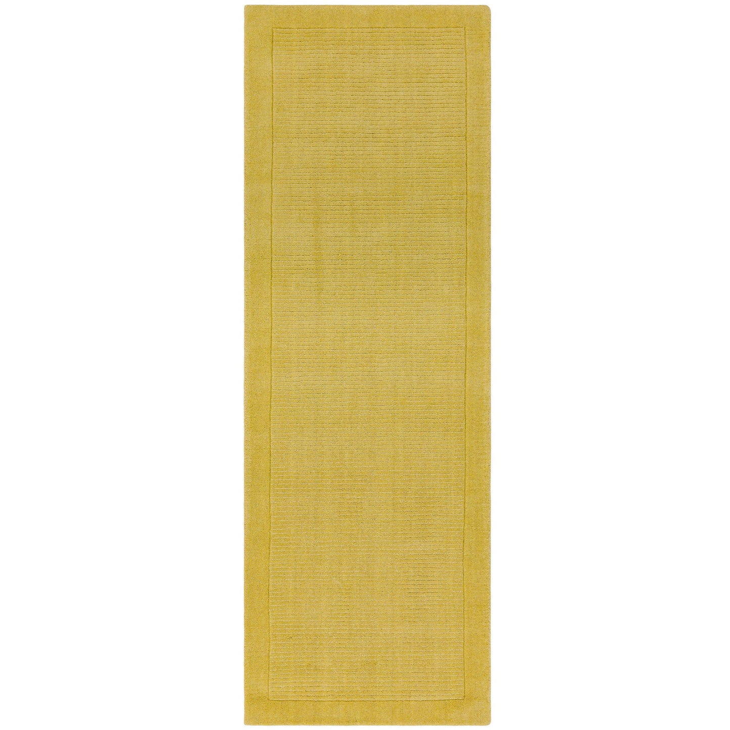 York Plain Wool Hall Runner Rugs in Yellow