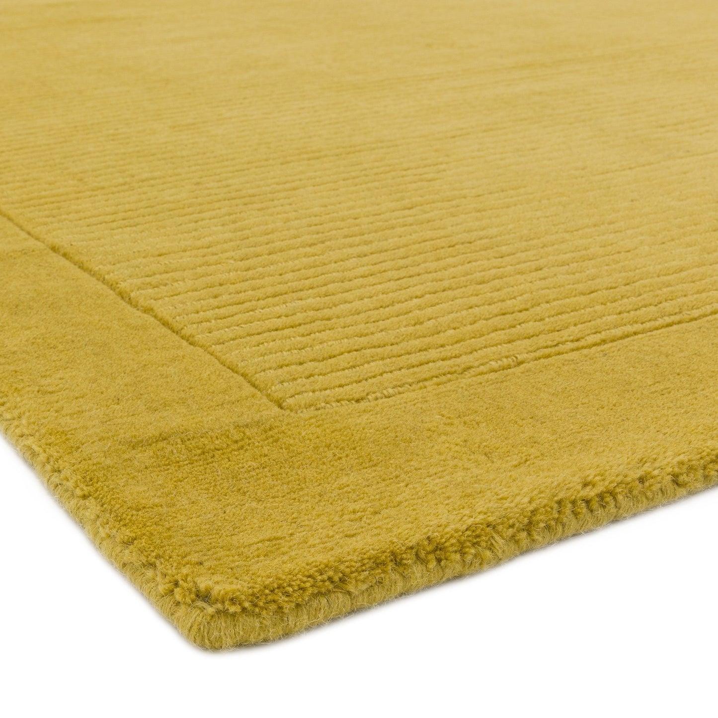 York Plain Wool Hall Runner Rugs in Yellow