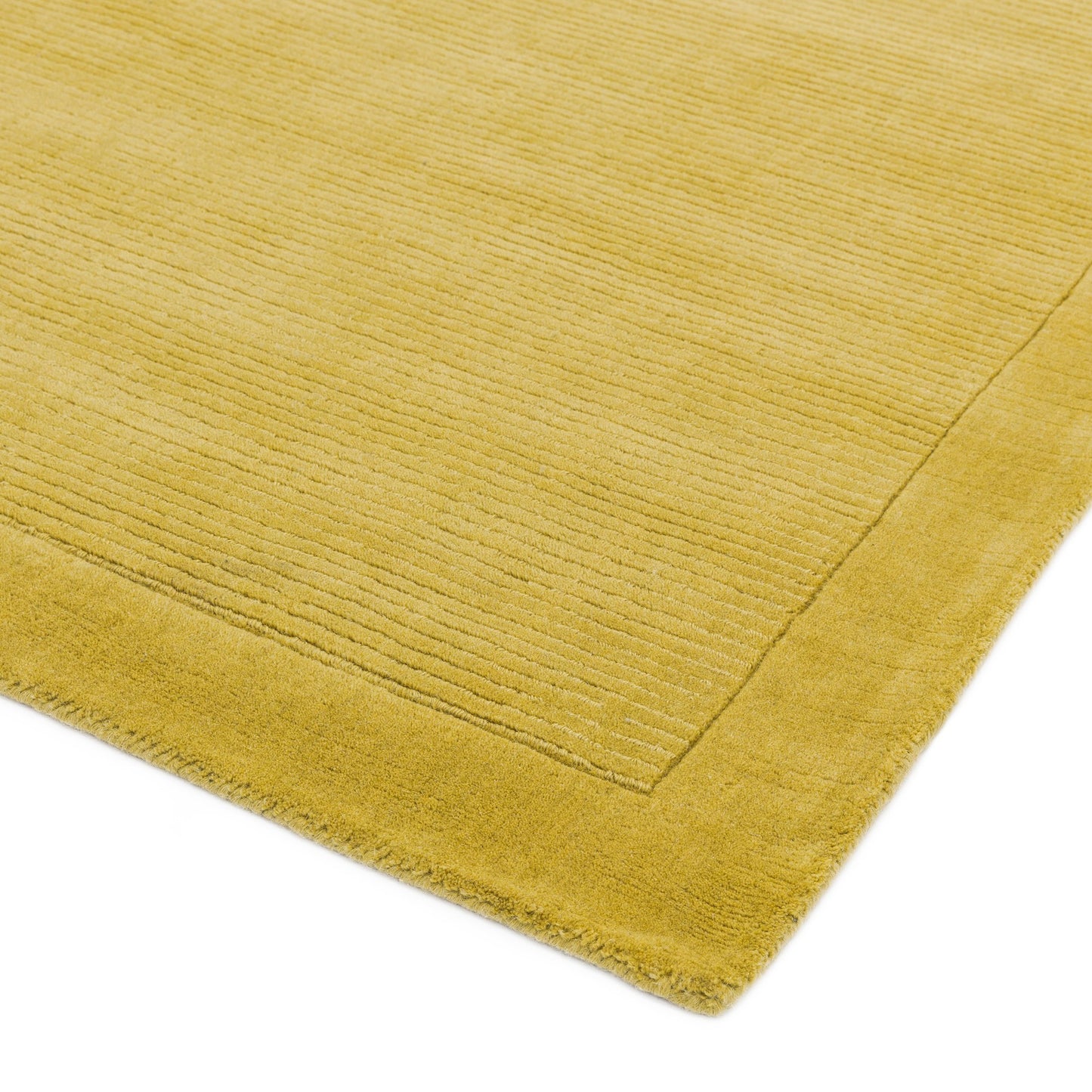 York Plain Wool Hall Runner Rugs in Yellow