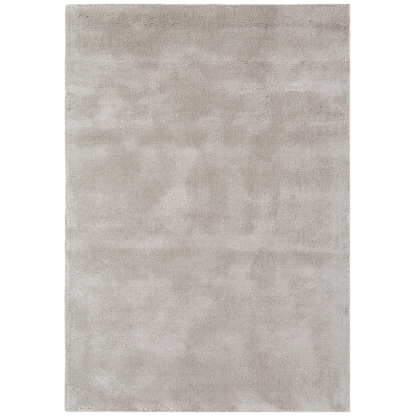 Aran Plain Wool Rugs in Feather Grey