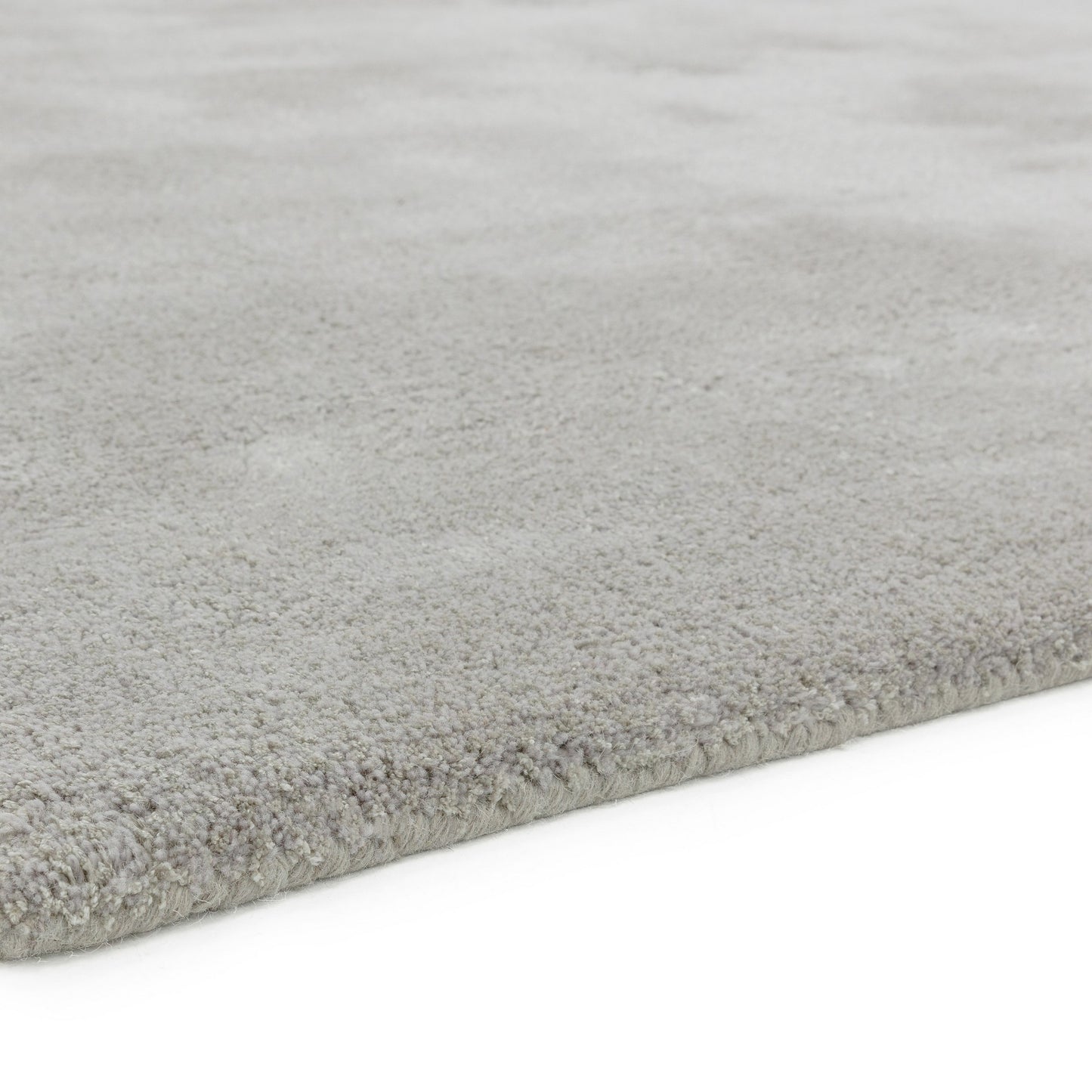 Aran Plain Wool Rugs in Feather Grey