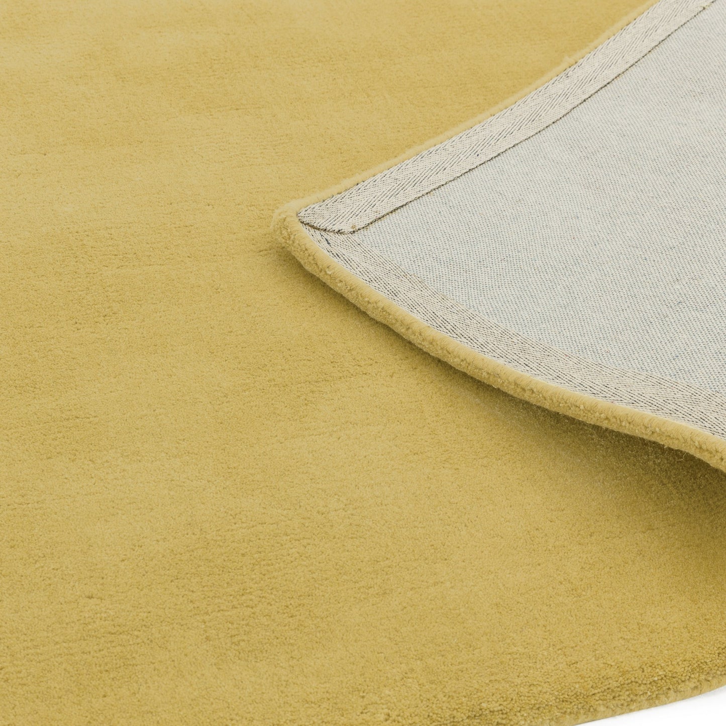 Aran Plain Wool Rugs in Jasmine yellow
