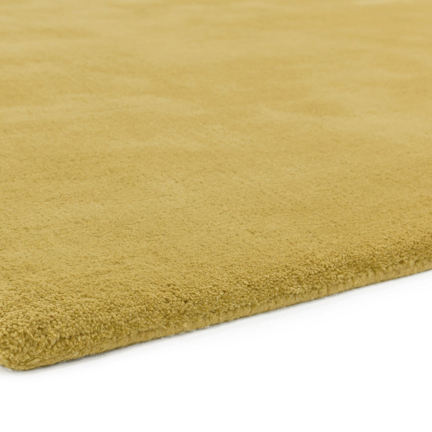 Aran Plain Wool Rugs in Jasmine yellow