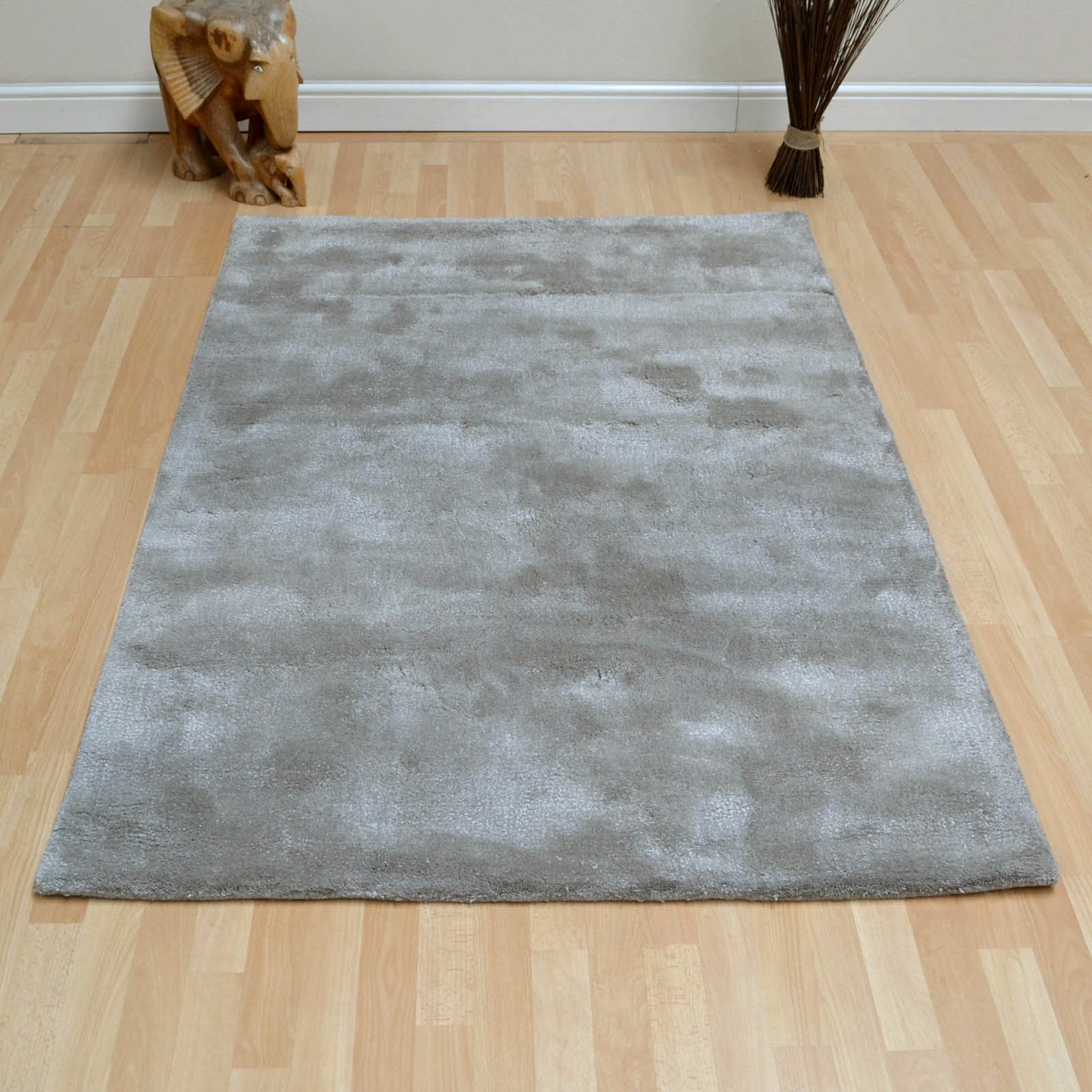 Aran Plain Wool Rugs in Mocha Brown