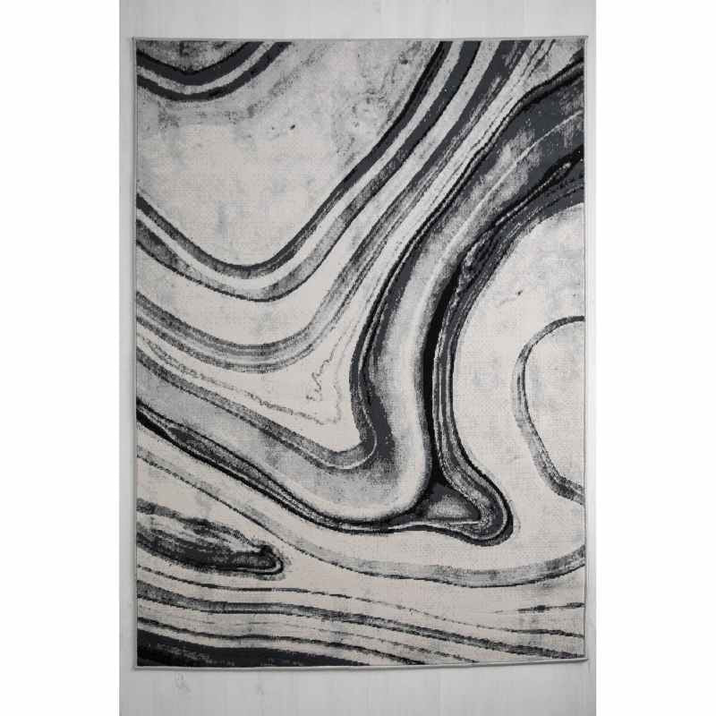 Balletto 18BA Modern Marble Rugs in Anthra Grey