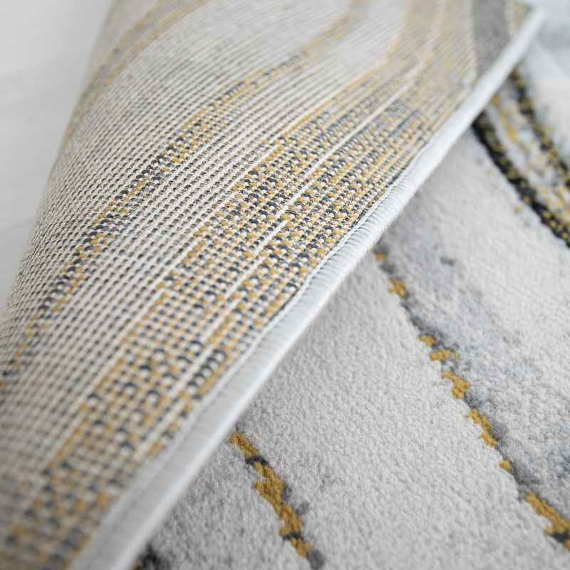 Balletto 18BA Modern Marble Rugs in Anthra Ochre Yellow