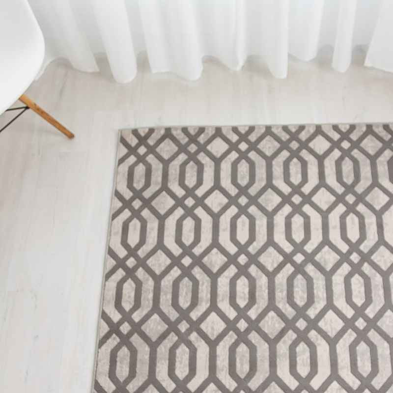 Balletto 18FA Modern Trellis Rugs in Beige Grey