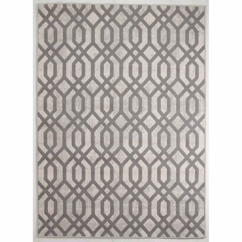Balletto 18FA Modern Trellis Rugs in Beige Grey