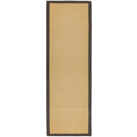 Sisal Hallway Runners in Linen with a Chocolate Brown Border