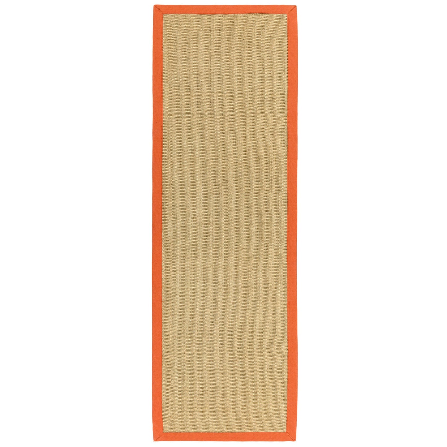 Sisal Hallway Runners in Linen with an Orange Border