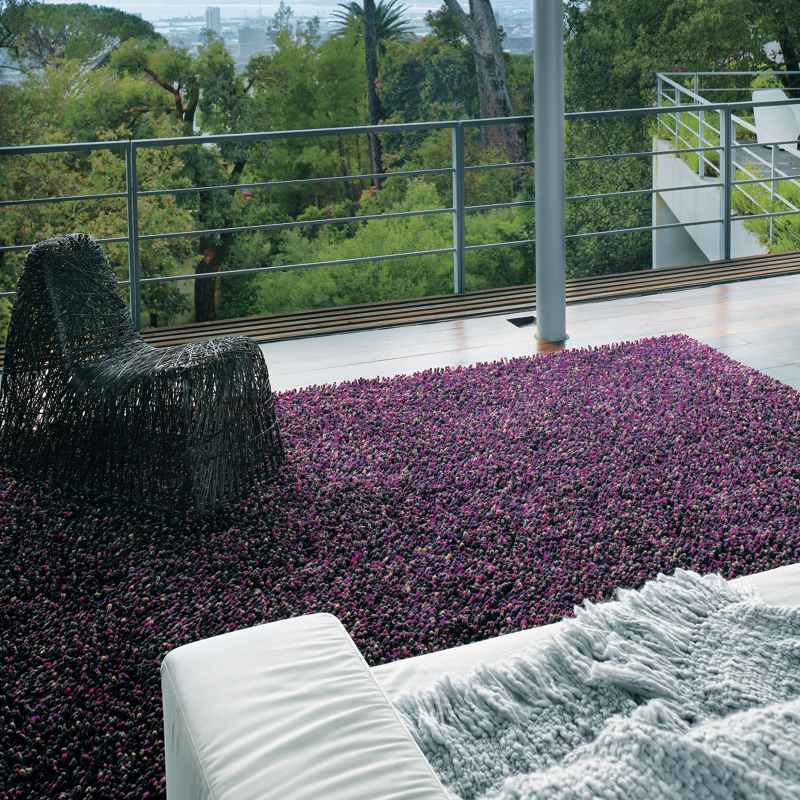 Brink and Campman Rocks Shaggy Wool Rugs 70502 Plum
