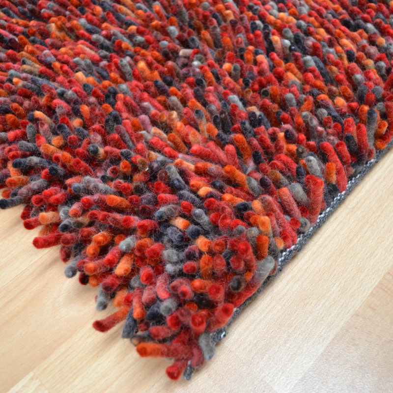 Brink and Campman Rocks Shaggy Wool Rugs 70503 Red