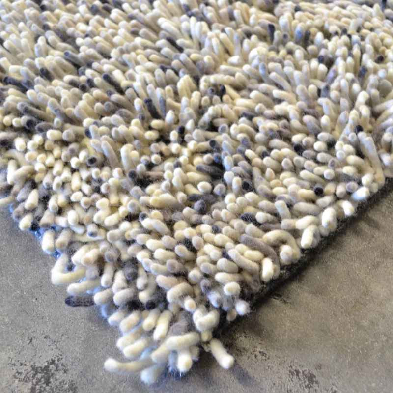 Brink and Campman Rocks Shaggy Wool Rugs 70504 Black White