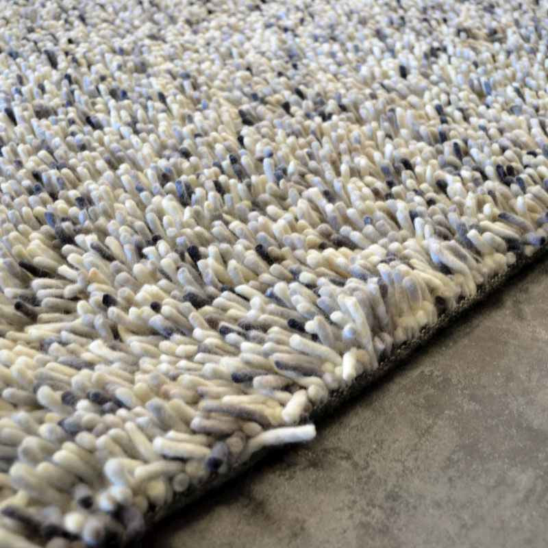 Brink and Campman Rocks Shaggy Wool Rugs 70504 Black White