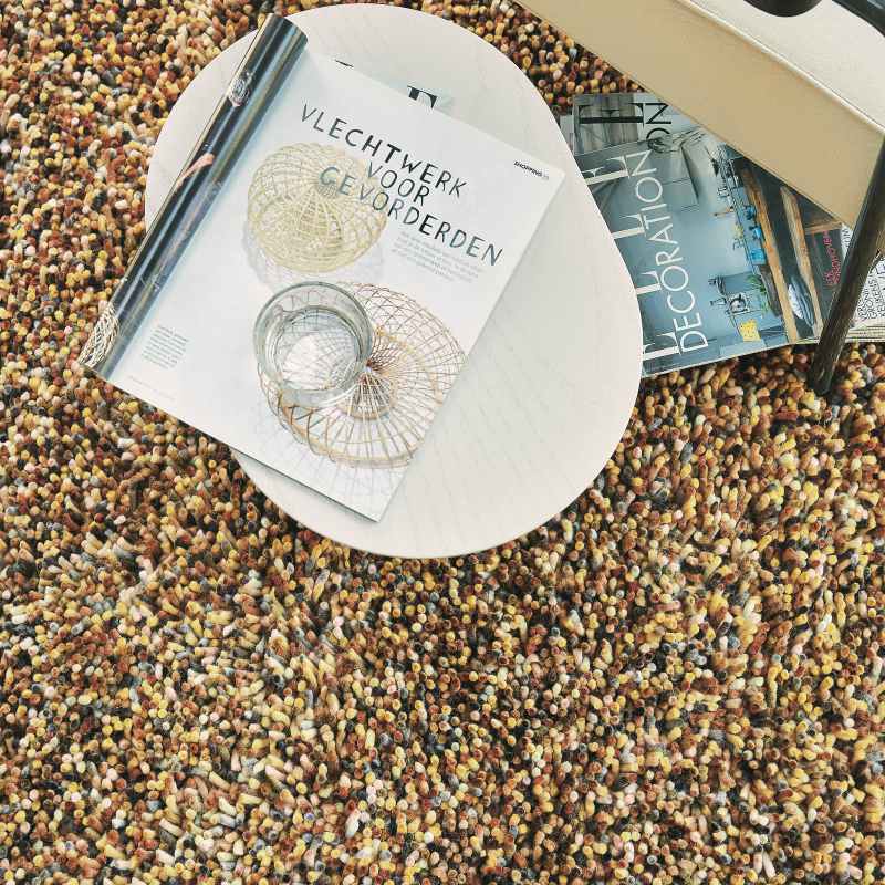 Brink and Campman Rocks Shaggy Wool Rugs 70506 in Natural and Multi-colours