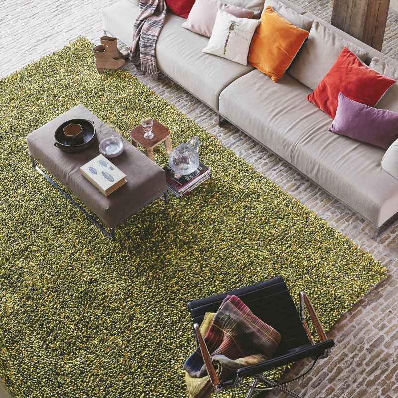 Brink and Campman Rocks Shaggy Wool Rugs 70507 Green