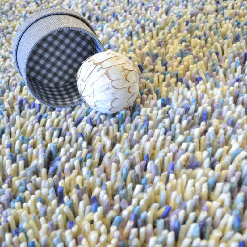 Brink and Campman Rocks Shaggy Wool Rugs 70512 Ivory Lilac