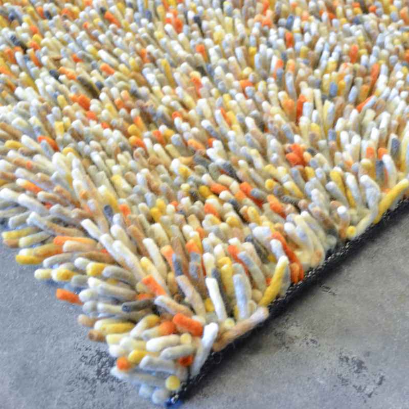 Brink and Campman Rocks Shaggy Wool Rugs 70513 Ivory Orange