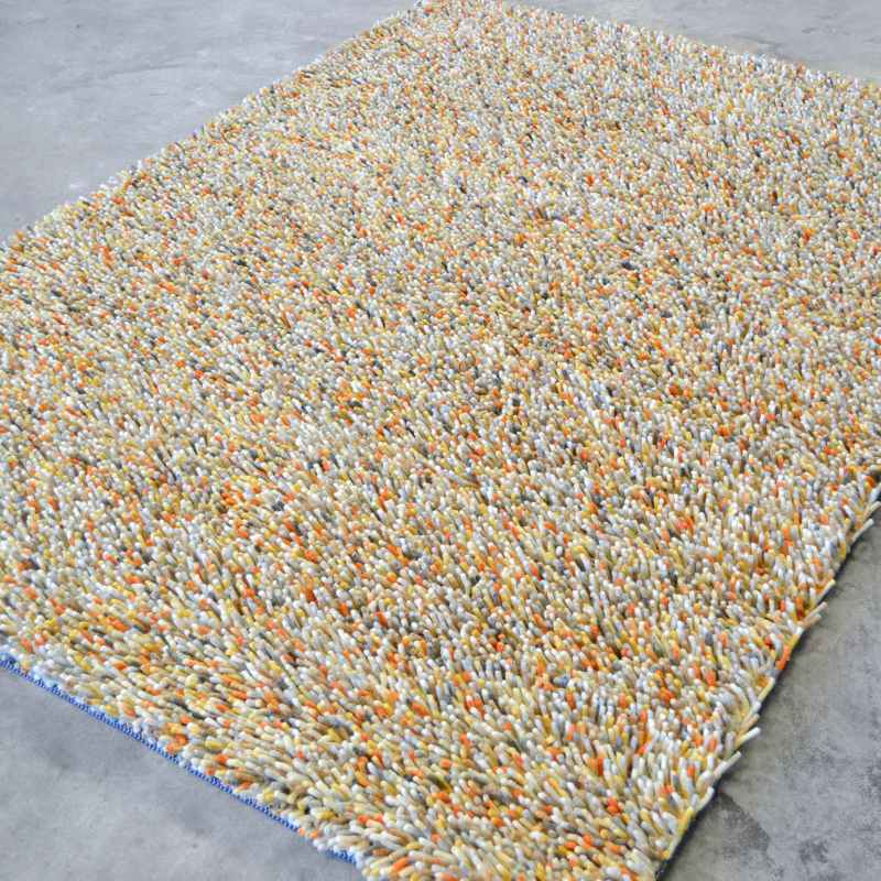 Brink and Campman Rocks Shaggy Wool Rugs 70513 Ivory Orange