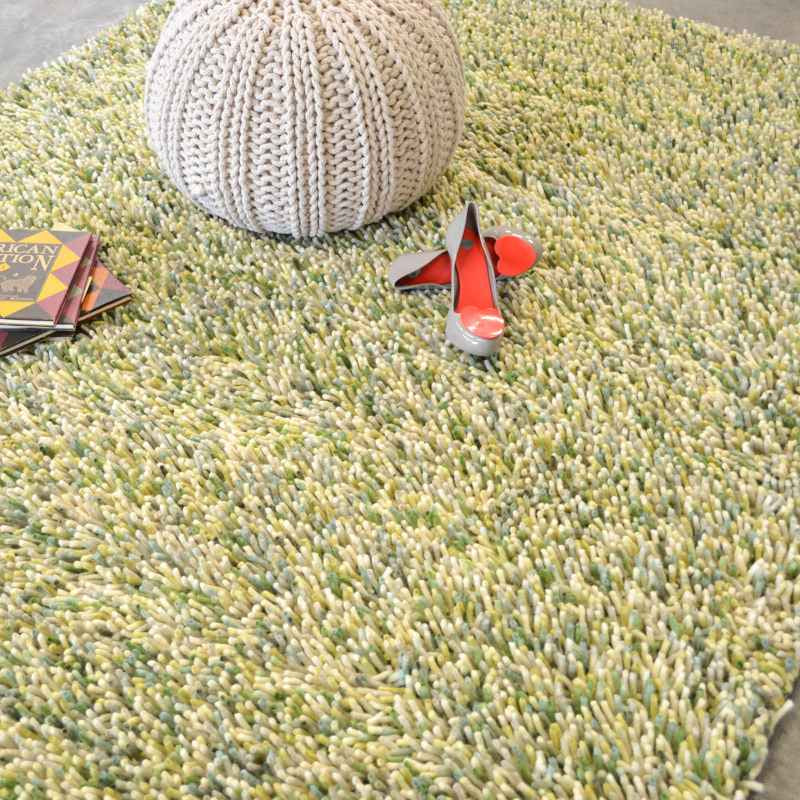 Brink and Campman Rocks Shaggy Wool Rugs 70517 Ivory Green