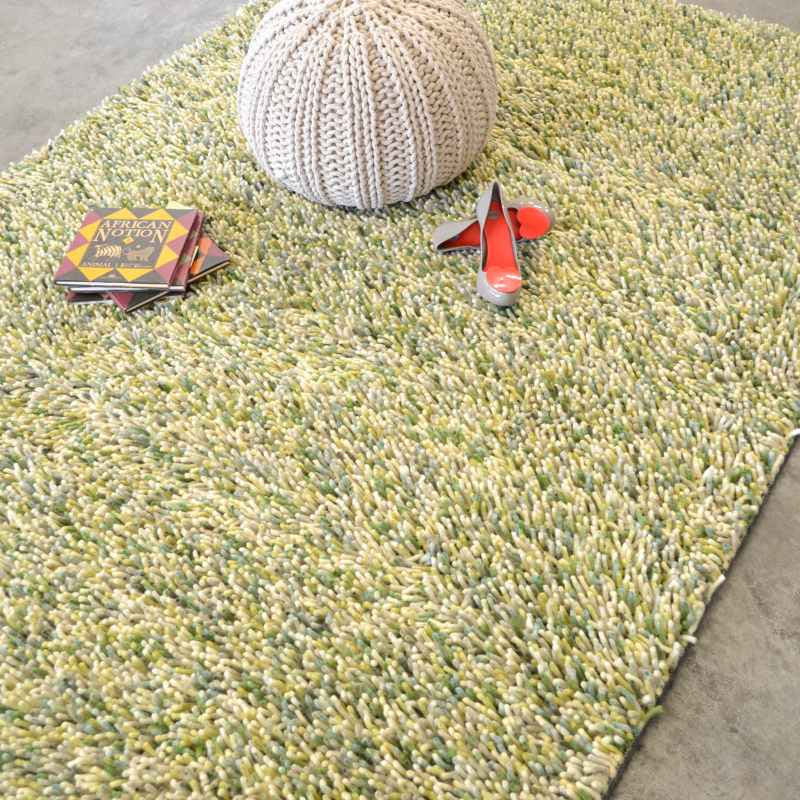 Brink and Campman Rocks Shaggy Wool Rugs 70517 Ivory Green
