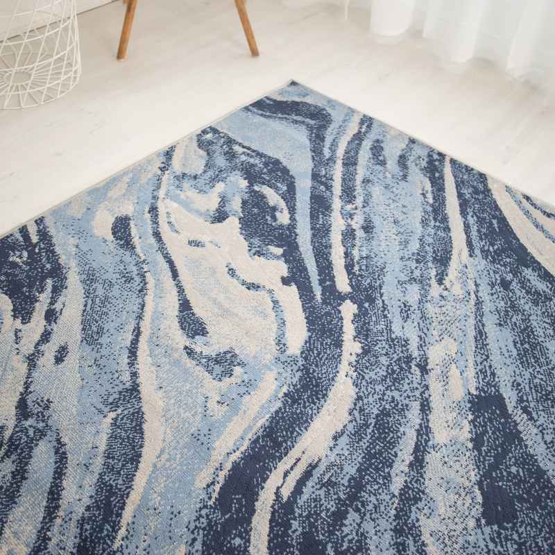 Balletto 21EA Modern Marble Rugs in Blue